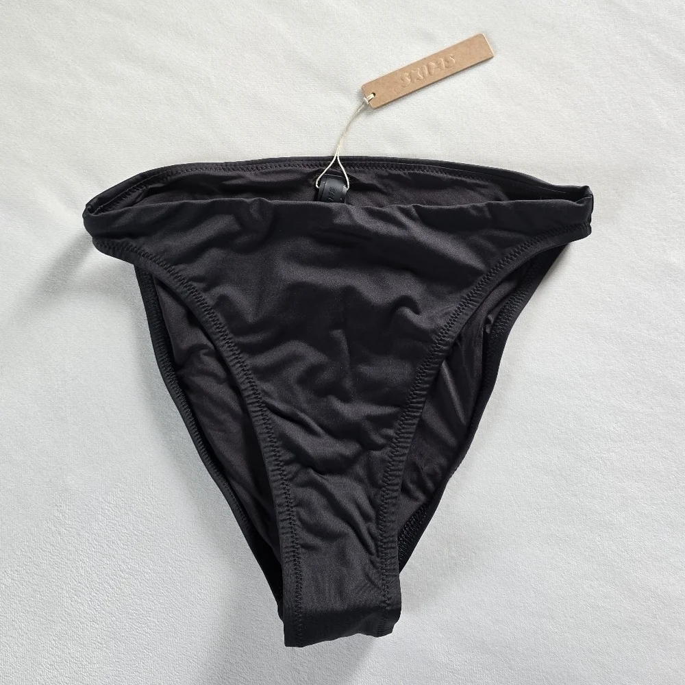 SKIMS▪️Signature Swim Mid Waist Cheeky Bikini Bottoms in Onyx